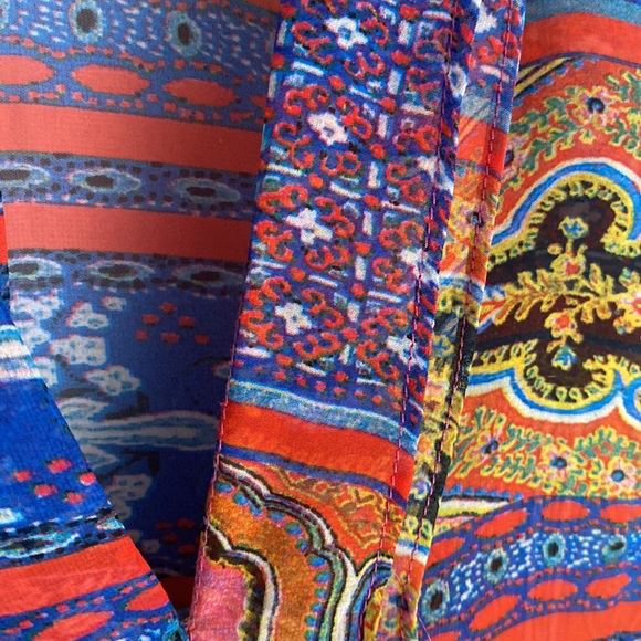 Boho Peck multicolor sheer 3/4 sleeve top - Picture 5 of 7